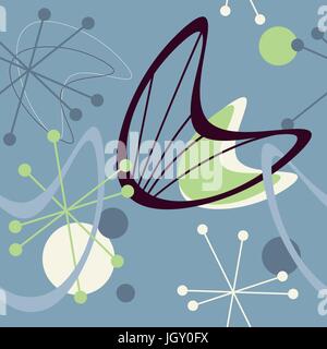 Mid Century modern 1950s style vintage retro atomic seamless background pattern. Fully editable vector illustration for web and print. Stock Vector
