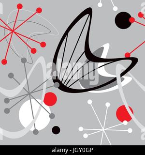 Mid Century modern 1950s style vintage retro atomic seamless background pattern. Fully editable vector illustration for web and print. Stock Vector