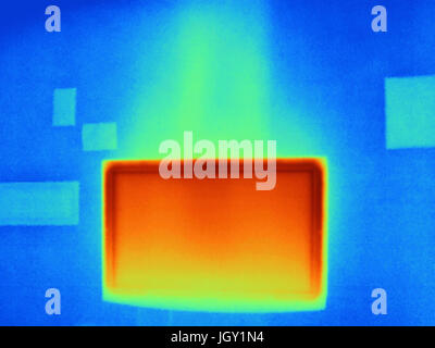 Thermal image of flat screen television Stock Photo