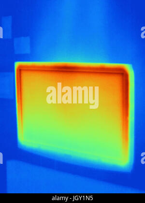 Thermal image of flat screen television Stock Photo