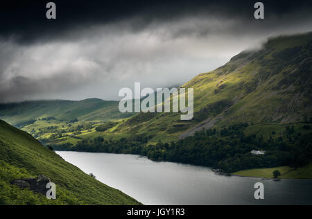 Storm clouds over Buttermere lake, The Lake District, UK Stock Photo