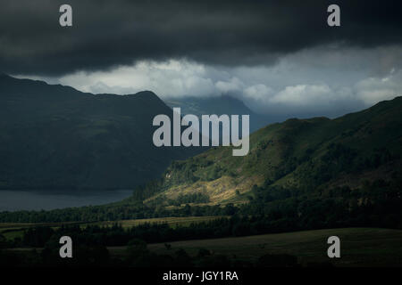 Ullswater and storm clouds, The Lake District, UK Stock Photo
