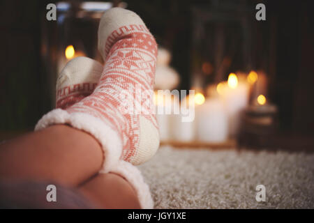 Person wearing socks Stock Photo - Alamy