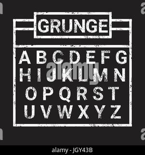 Alphabet Grunge Letters Collection Text Lettering Set Stock Vector