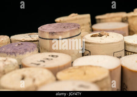 Close up shoy of wine bottle corks Stock Photo