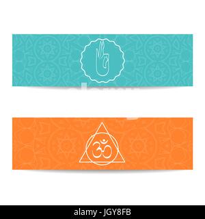 Yoga class and studio template banner Stock Vector