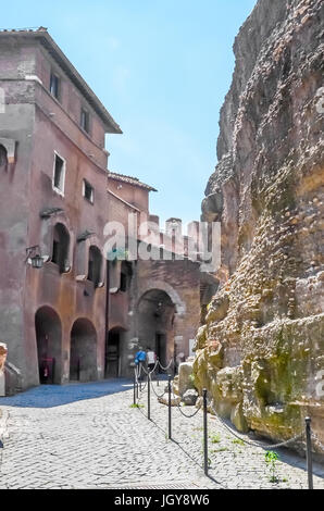 Rome, Italy - July 12, 2013. The San Angelo Castle, courtyard detail Stock Photo