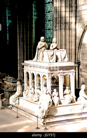 Views of the Royal,Tomb of Louis XII, Anne de Bretagne at the St. Denis Cathedral, France on 10/01/2015 Stock Photo