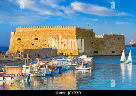 Venetian Harbour, Heraklion, Crete Island, Greece Stock Photo