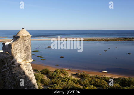 Detail of a fortress in a small fishing village of Cacela Velha, Algarve, Portugal. Stock Photo