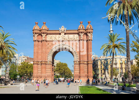 Barcelona Catalunya The Arc de Triomf de Barcelona Arco de Triunfo de Barcelona triumphal arch Barcelona arc de triomphe spain eu europe Catalonia Stock Photo