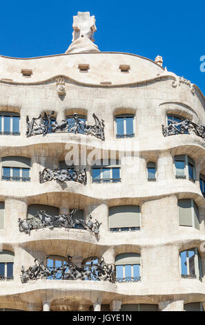 Barcelona Catalunya Barcelona spain  La Pedrera Barcelona Casa Mila Barcelona  by architect Antoni Gaudi eu europe Catalonia Stock Photo