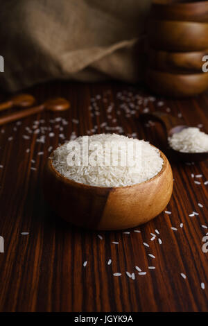 White organic jasmine rice Stock Photo