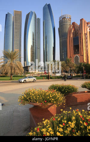 Etihad Towers building complex. Jumeirah. 2007-2011. Emirate of Abu Dhabi. Stock Photo