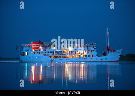 Bou El Mogdad cruise ship on the Senegal river. Senegal. Stock Photo