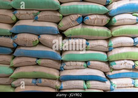 Rice processing and packing factory.  Senegal. Stock Photo