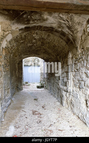 Rustic stone tunnel Stock Photo