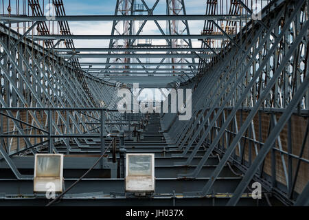 Top of a steel structured bridge Stock Photo