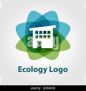 Eco House Logo abstract design vector template. Smart Tech home. Stock Vector