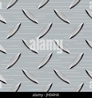 Steel metal floor with rhombus shapes background texture. Stock Vector