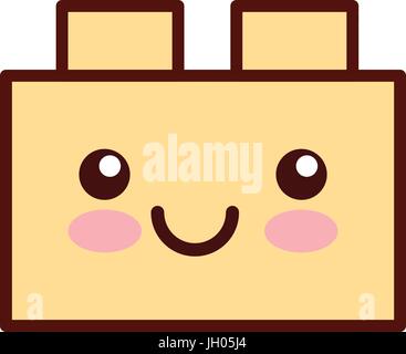 toy blocks structure kawaii character Stock Vector