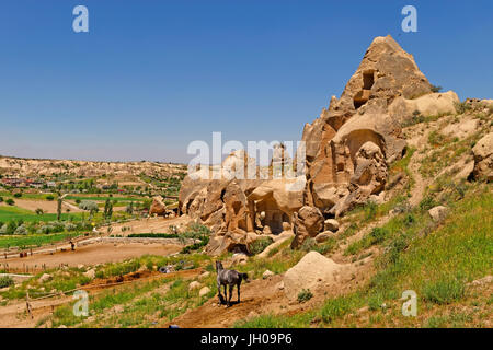 Cave dwellings at Goreme National Park in Cappadocia, Turkey. Stock Photo