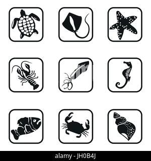See animals icons on white background. Vector illustration.