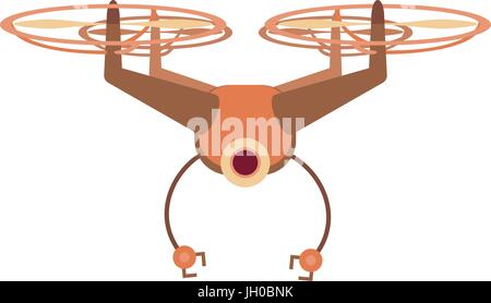 Flying robot icon, cartoon style Stock Vector