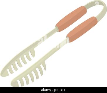 Barbecue tongs icon, cartoon style Stock Vector