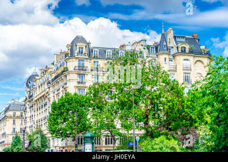 Paris Apartments on a beautiful sunny day Stock Photo