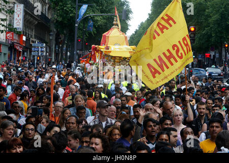 Ratha Yatra charriot festival in Paris. France. Stock Photo