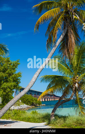 Old Bahia Honda Rail Bidge part of the Overseas Railway built by Henry Flagler in the Florida Keys Stock Photo