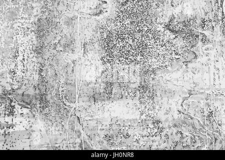 Grunge old metal background. Black and white vector texture template for overlay artwork. Stock Vector