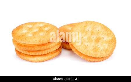 Dry cracker cookies isolated on white background cutout.Cracker isolated on white Stock Photo