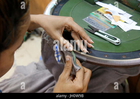 Textile factory run by the catholic church in Battambang, Cambodia Stock Photo