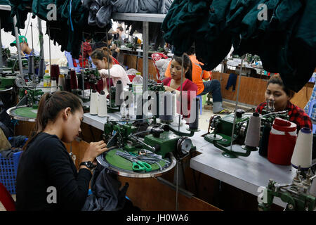 Textile factory run by the catholic church in Battambang, Cambodia Stock Photo