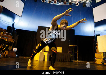 Phare Ponleu Selpak circus show rehearsal in Siem Reap. Cambodia. Stock Photo