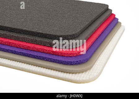 Polyethylene foam, shockproof material multi colour closed up Stock Photo