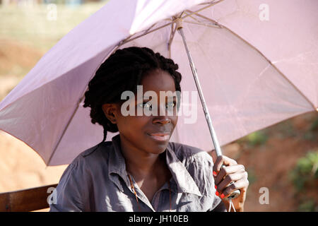 Presidential election in Uganda. Polling assistant. Stock Photo