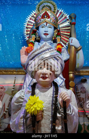 Jalaram Prathna hindu temple, Leicester. Diwali. Jalarambapa and Ram murthis. United kingdom. Stock Photo