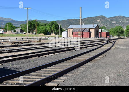 A railway yard in Nevada, USA. Stock Photo