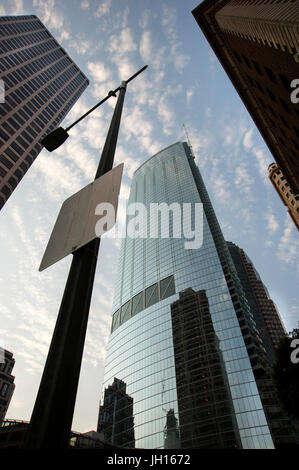 The Wislhire Grand Center is currently the tallest building in Downtown Los Angeles, CA Stock Photo