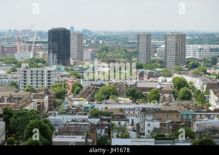 General view of the west London skyline, including Grenfell Tower. Stock Photo