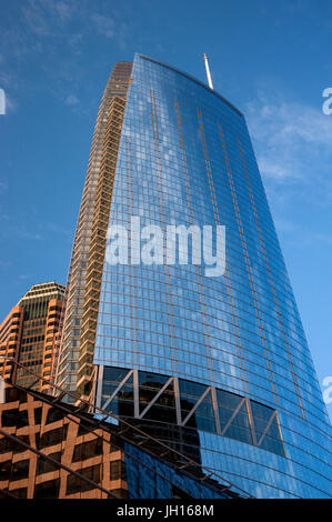 The Wislhire Grand Center is currently the tallest building in Downtown Los Angeles, CA Stock Photo