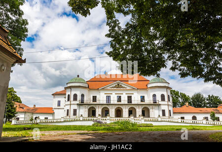 Facade of Building of Zemplin museum (Slovak: Zemplinske muzeum v Michalovciach) in Michalovce city, Slovakia Stock Photo