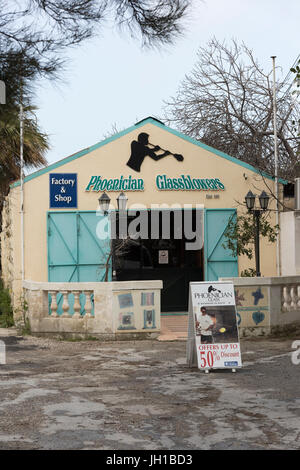 Phoenician Glassblowers craft shops at the artisan village and Ta' Qali Crafts Centre and artisan village Malta in old airfield nissen huts Stock Photo