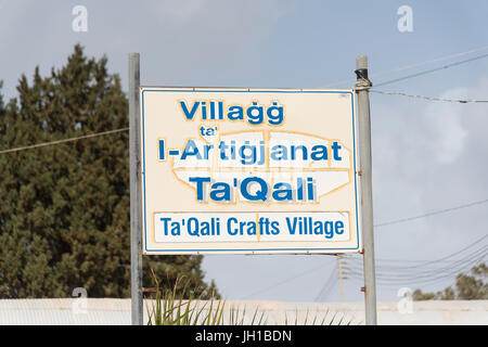 The sign for Craft shops at the artisan village and Ta' Qali Crafts Centre and artisan village Malta Stock Photo