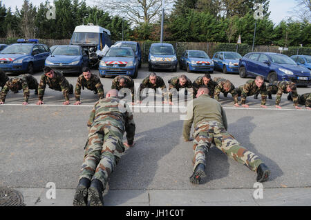 One week with the trainees of French National Gendarmerie Reserve, Lyon (France) Stock Photo