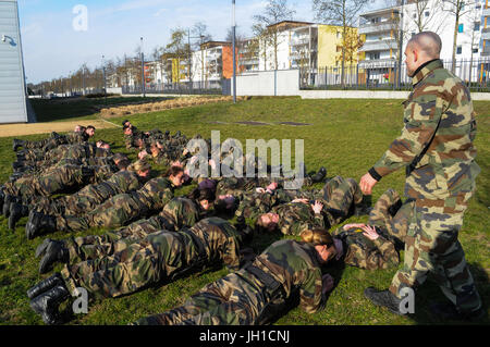 One week with the trainees of French National Gendarmerie Reserve, Lyon (France) Stock Photo