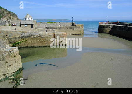 Gorran Haven Harbour at low water Stock Photo